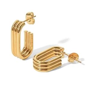 14K Gold Filled Stacked U-Hoop Earring